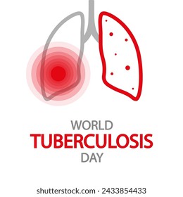 TB Day World sick lung, vector art illustration.