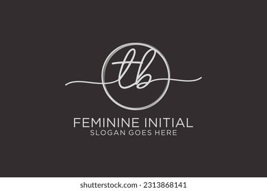 TB handwriting logo with circle template vector logo of initial signature, wedding, fashion, floral and botanical with creative template.