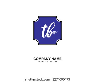 TB Initial Handwriting Logo Template Vector