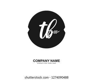 TB Initial Handwriting Logo Template Vector
