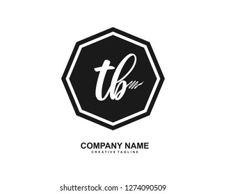 TB Initial Handwriting Logo Template Vector