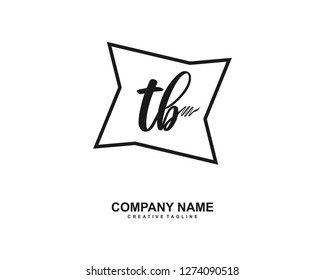 TB Initial Handwriting Logo Template Vector