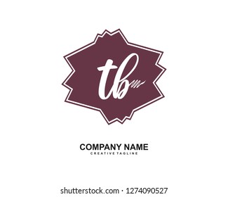 TB Initial Handwriting Logo Template Vector