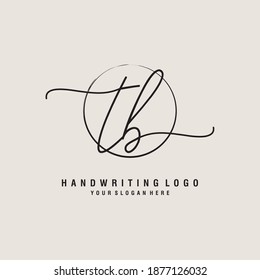 TB Initial handwriting logo template vector