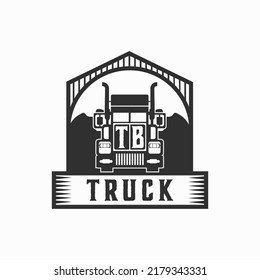 TB Initial Letter Truck Logo Design Einfache Stock-Vektorgrafik