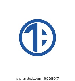 TB initial letters circle business logo blue