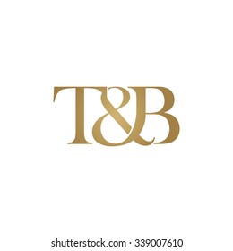T&B Initial logo. Ampersand monogram golden logo