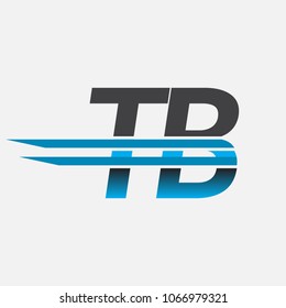 TB initial logo company name colored black and blue, Simple and Modern Logo Design.
