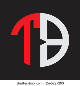 TB Initial Logo design Monogram Isolated on black background