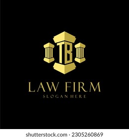 TB initial monogram logo for lawfirm with pillar design