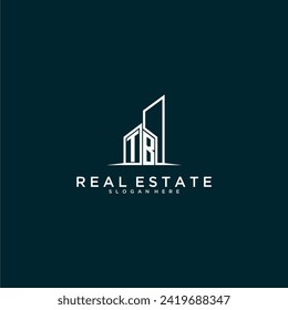 TB initial monogram logo real estate with building style design vector