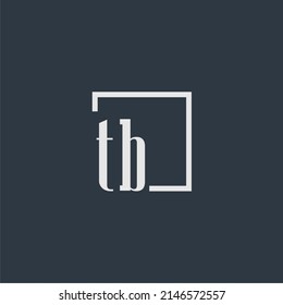 TB initial monogram logo with rectangle style dsign