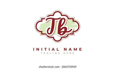 Tb Initials, handwriting logo vector