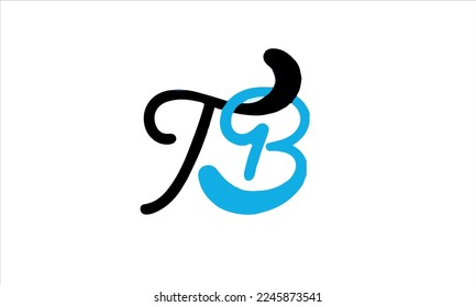 
tb letter connected curves design logo vector