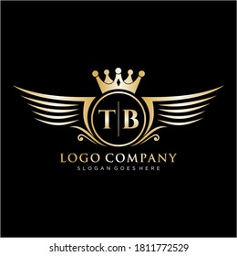 TB Letter Initial with Royal Wing Logo Template.