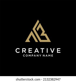 TB Letter Initial triangle logo vector
