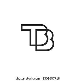 TB letter line art logo vector icon