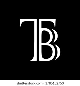 Logo de la carta TB con fondo negro.Icono de la carta agradable
