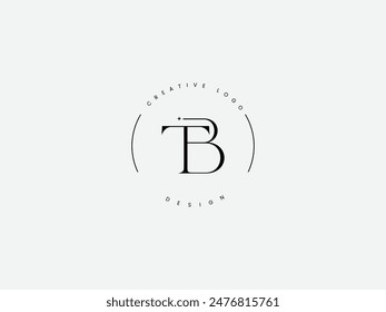 Diseño del logotipo de la letra TB. Logotipo del negocio. VECTOR de letras BT. Logotipo en color negro. Fondo blanco. Carta T. B Vector. Diseño tipográfico. Icono de tabulación.