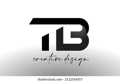 Diseño de Logotipo Carta TB con Elegante Aspecto Minimalista.Vector de iconos TB con diseño creativo moderno en la Ilustración vectorial en blanco y negro.