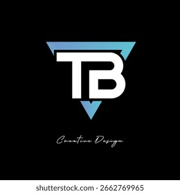 Logotipo Carta TB em triângulo - Moderno Gradiente Monograma para Branding e Design de Identidade