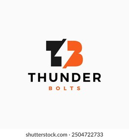 TB-Buchstabenzeichen Thunder Bolt Logo, Vektorgrafik