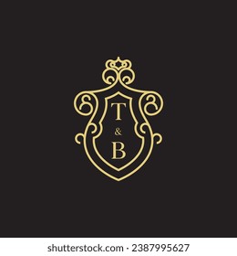 Logotipo inicial de la línea TB vintage en un diseño profesional de alta calidad que se imprimirá en cualquier medio de impresión