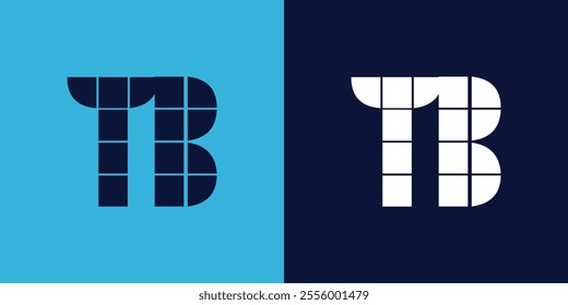 TB logo design with tile shape. Minimalist and modern vector illustration design suitable for business or brand