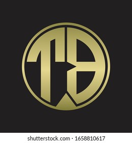 TB Logo monogram circle with piece ribbon style on gold colors