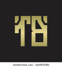Logotipo TB con una plantilla de diseño de forma escamosa con colores dorados