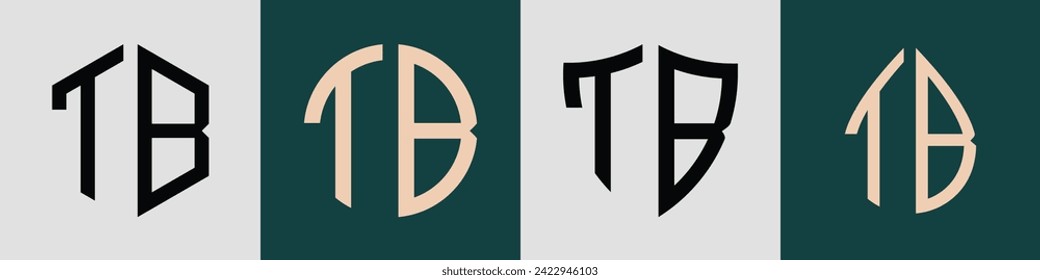 TB moderne Anfangsbuchstaben Logo Design Vektorbündel. Es ist geeignet, für welche Firma oder Marke diese anfänglich gegründet wird.