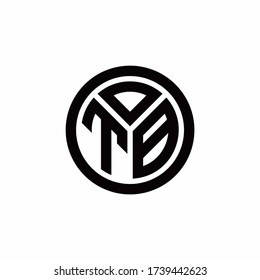 TB monogram logo with circle outline design template isolated on white background