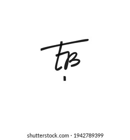 TB t b Escritura manual inicial moda creativa diseño elegante logo Firmar plantilla vectorial icono