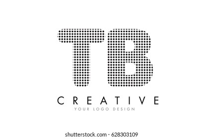TB T B Letter Logo Design with Black Dots and Bubble Trails.