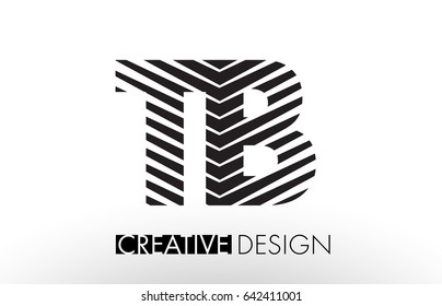 TB T B Lines Letter Design with Creative Elegant Zebra Vector Illustration.