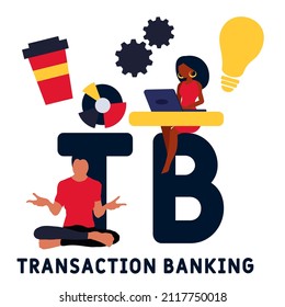TB - Transaction Banking acronym. business concept background. vector illustration concept with keywords and icons. lettering illustration with icons for web banner, flyer, landing pag