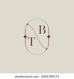 Clásico de bodas TB en un elegante monograma con un diseño profesional de alta calidad que se imprimirá bien