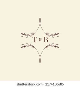 TB wedding initial logo letters in high quality professional design that will print well across any print media