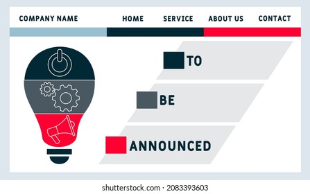 TBA - To Be Announced acronym. business concept background.  vector illustration concept with keywords and icons. lettering illustration with icons for web banner, flyer, landing 