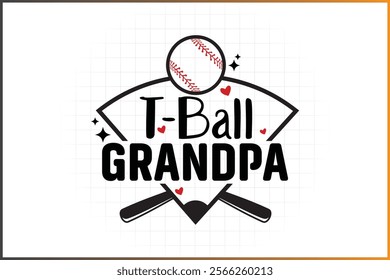 T-Ball Family Shirt Design, Baseball Family,   T-Ball Grandpa