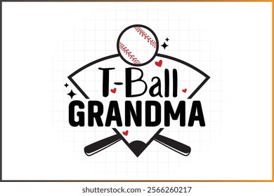 T-Ball Family Shirt Design, Baseball Family,   T-Ball Grandma