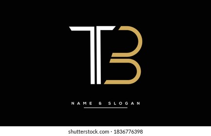 Monograma del logotipo de las letras abstractas TB,BT,T ,B