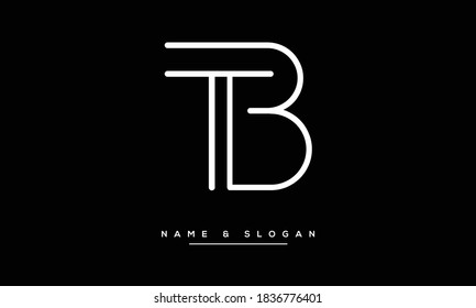 Monograma del logotipo de las letras abstractas TB,BT,T ,B