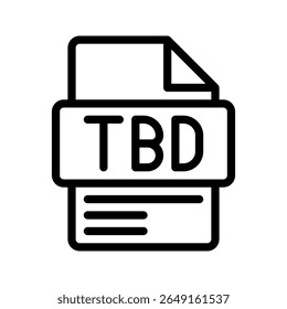 TBD Outline Icon. To Be Determined Note Minimal line icon for TBD status, planning, and pending decisions.