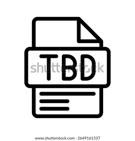 TBD Outline Icon. To Be Determined Note Minimal line icon for TBD status, planning, and pending decisions.