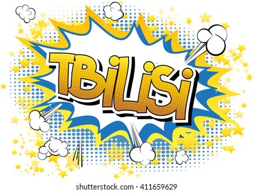 Tbilisi - Comic book style word