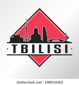 Tbilisi, Georgia Skyline Logo. Adventure Landscape Design Vector City Illustration Vector illustration.