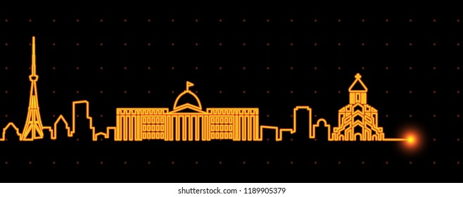 Tbilisi Light Streak Skyline