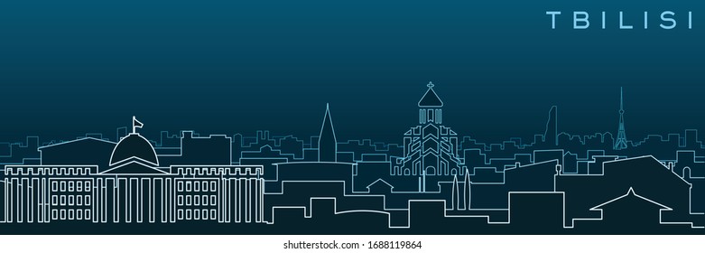 Tbilisi Multiple Lines Skyline and Landmarks