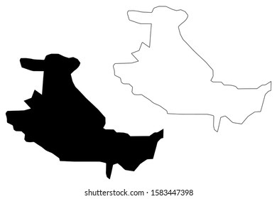 Tbilisi region (Republic of Georgia - country, Administrative divisions of Georgia) map vector illustration, scribble sketch Tiflis map